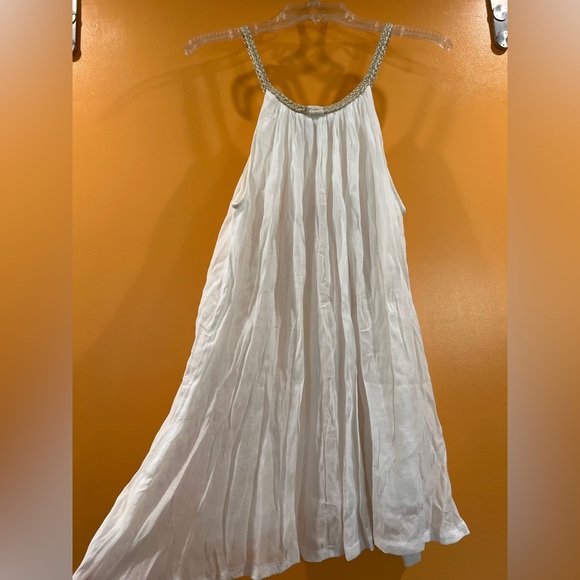 Grecian stile white summer mini dress. European size M/L, US size S/M - Picture 2 of 3